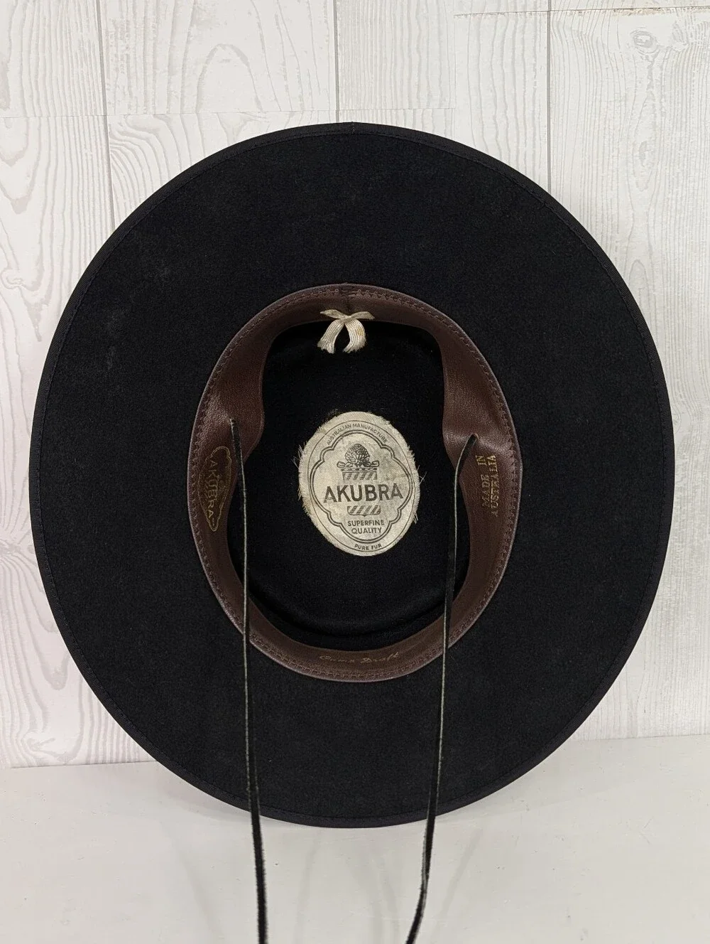 Akubra Wool Hat Black Camp Draft Style 1990s Vintage Made in Australia Size S